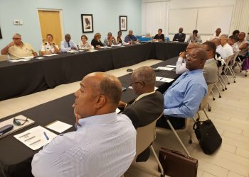 Prime Minister Romeo Marlin updates the  public on hurricane preparedness activities