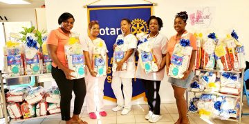 Rotary Sunset Donates Maternity Gift Baskets to LCF Hospital