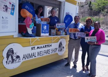 “WIB Staff donates over 60 license plates to St. Maarten Animal Welfare Foundation”
