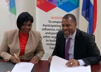 Prime Minister Romeo Marlin signs MOU with CDEMA  on behalf of the Kingdom of the Netherlands