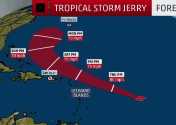 Fire Dept./ODM: Tropical Storm Jerry Forms. EOC Convenes Wednesday afternoon