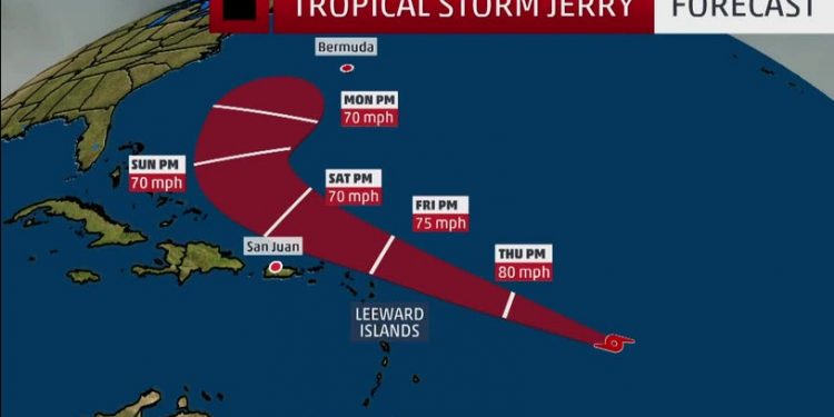 Fire Dept./ODM: Tropical Storm Jerry Forms. EOC Convenes Wednesday afternoon