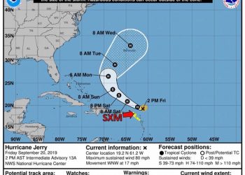 …A TROPICAL STORM WATCH REMAINS IN EFFECT FOR ST. MAARTEN……