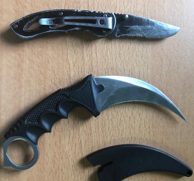 Student arrested with knives