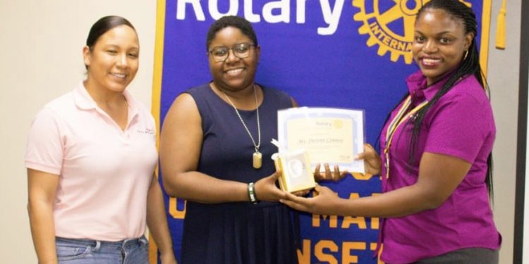 Connor Presented at Rotary Sunset General Meeting