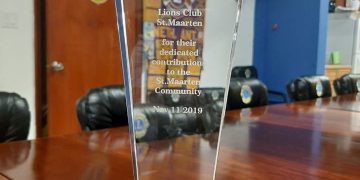 Sint Maarten Lions Club received “UNSUNG HEROES” Award