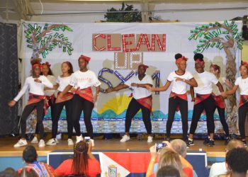 The beach, pond and dump speak  at LU’s St. Maarten Day assembly