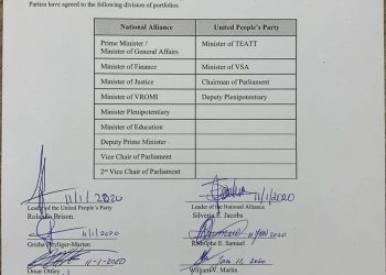 National Alliance and United People’s Party sign agreement