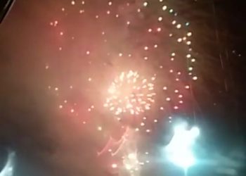 Residents brave inclement weather to celebrate start of New Year