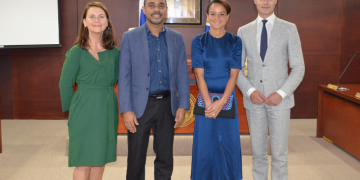 Member of the European Parliament, Ms. Samira Rafaela and Members of the Second Chamber paid a courtesy visit to the President of Parliament, Mr. Rolando Brison