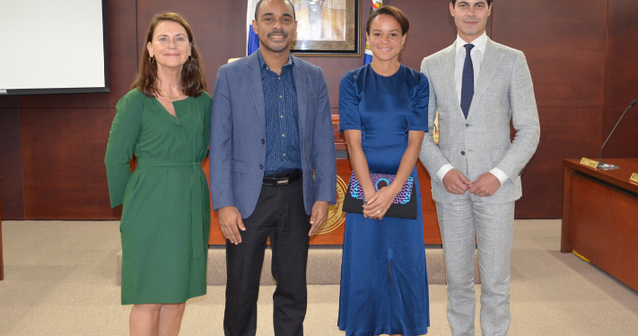 Member of the European Parliament, Ms. Samira Rafaela and Members of the Second Chamber paid a courtesy visit to the President of Parliament, Mr. Rolando Brison