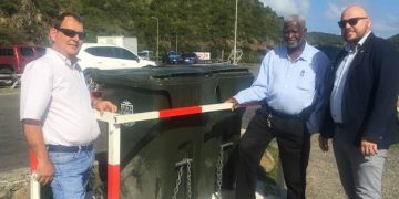 Garbage Bins placed at Cole Bay Hill lookout point.