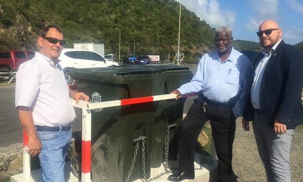 Garbage Bins placed at Cole Bay Hill lookout point.