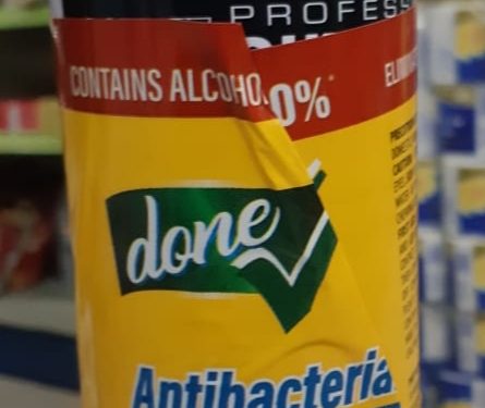 DESINFECTANT SPRAY CAN “DONE” NOT TO BE SOLD OR USED