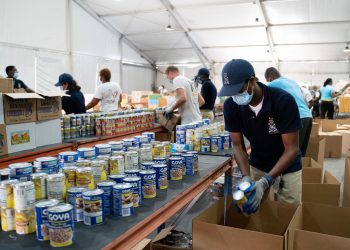 Students of the Coast Guard training are helping the ones in need