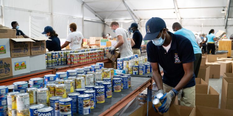 Students of the Coast Guard training are helping the ones in need