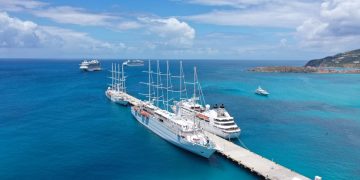 Crown and Island Princess Cruise Ships in Port for Fuel Bunkering