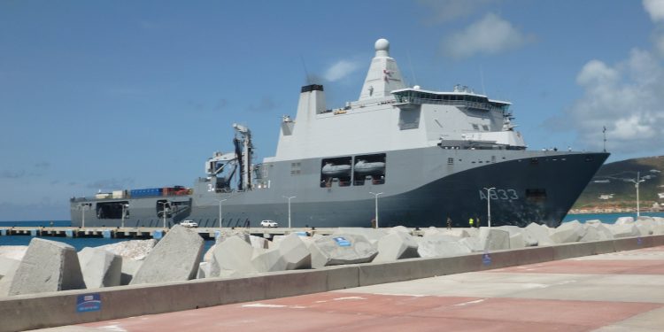 Dutch Navy’s Largest Vessel HNLMS Karel Doorman Arrives at Port St. Maarten on Friday