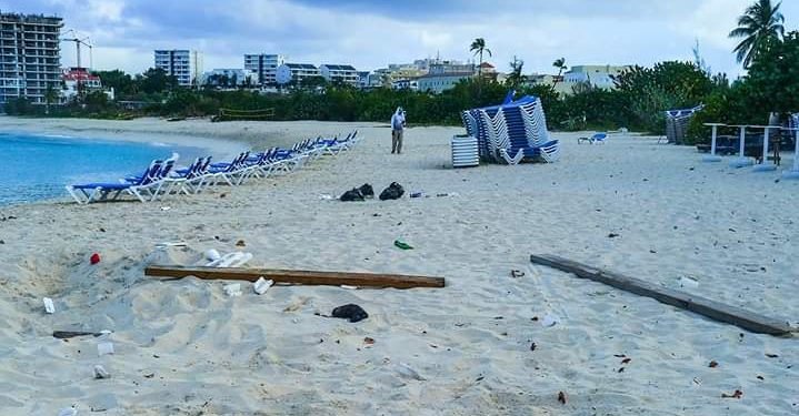 Irresponsible Mullet Bay Beach Goers Create Massive Amounts of Littering on Sunday