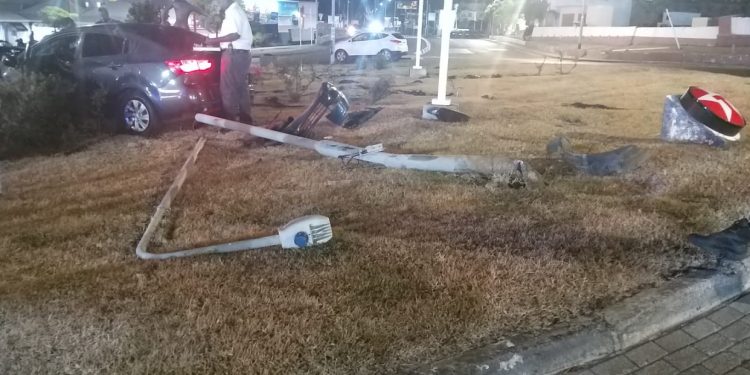 Unnecessary speeding results in collision.