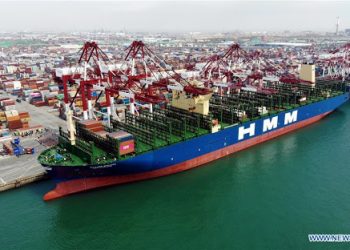 World’s largest container ship docks in Rotterdam