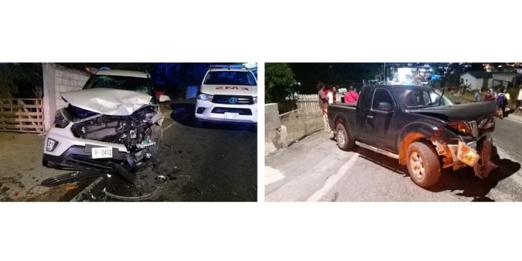 Car over-taking causes a collision