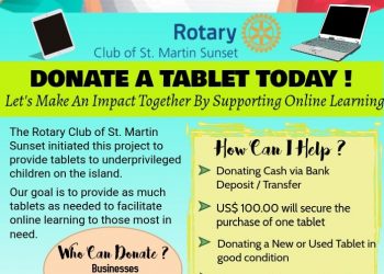 The Rotary Club of St. Martin Sunset Launches Tablet Drive
