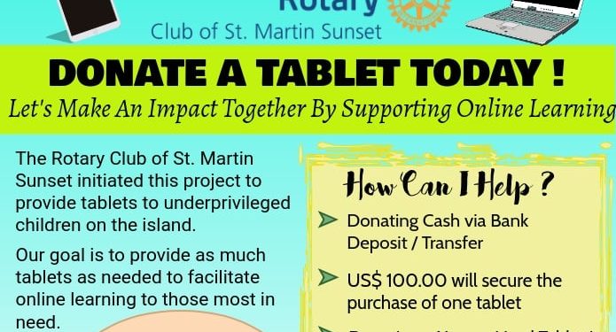 The Rotary Club of St. Martin Sunset Launches Tablet Drive