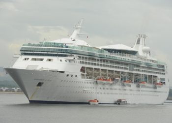 Rhapsody of the Seas in port on Tuesday for Repatriation and Provisioning Operations