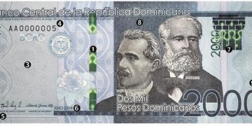As of September 4th a new RD $ 2,000 bill has begun circulating in Dominican Republic