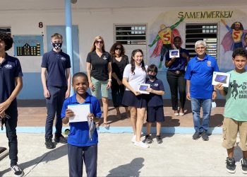 The Rotary Club of Sint Maarten’s Interact Club of Learning Unlimited Donates Tablets to School Children in Need