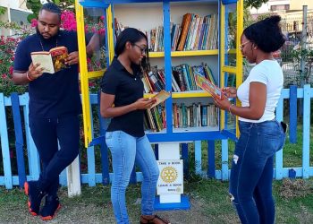 Rotary Sunset Launches Little Free Library at Allen C. Halley Community Center