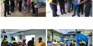 The Sint Maarten Police Force donates tablets to six secondary schools