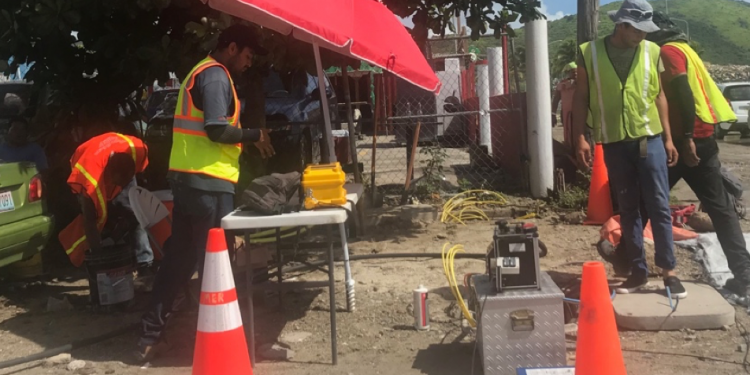 TelEm Group Fiber teams working in Cul-de-Sac, Cay Hill areas Sunday