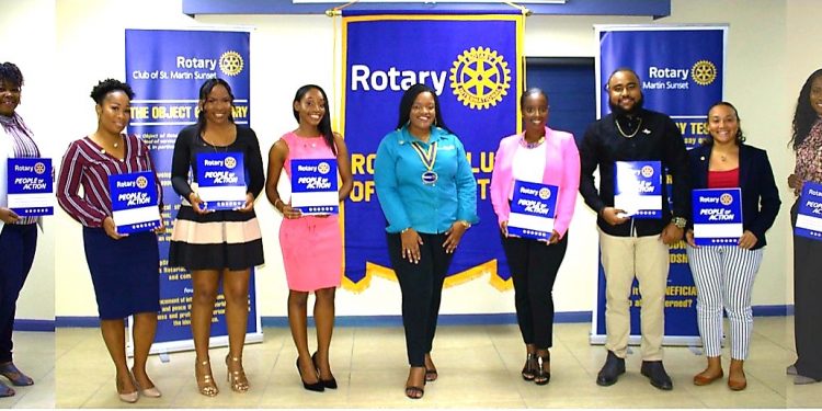 Rotary Sunset Inducts Eight Professionals