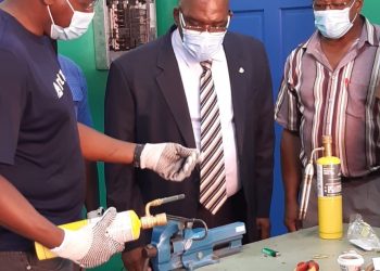 ECYS MInister drs. Samuel heads small delegation to NIPA for working visit