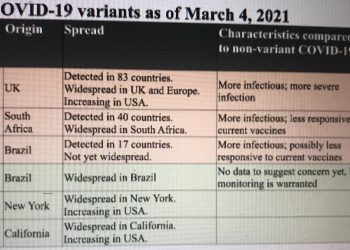 ** COVID-19 variants – 4 March 2021 **