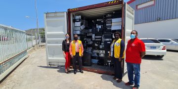 E-waste shipment sorted and ready for shipment to USA this week