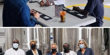 Minister Lawrence visits local brewery. Aims to promote local production