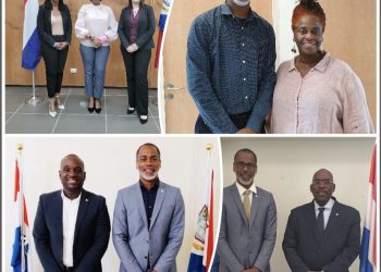 Minister Plenipotentiary Violenus & Senior Staff building bridges in Sint Maarten