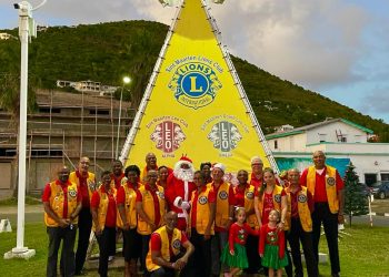 Sint Maarten Lions Club starts the Christmas Season with lights at the Cottage Roundabout.