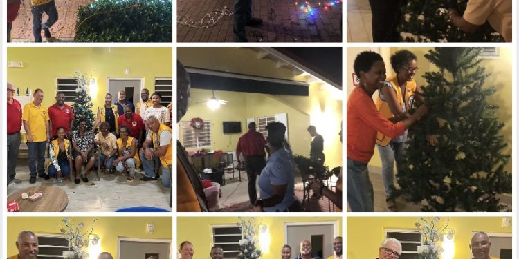 Club de Leones de St. Maarten ayudan a decorar el centro de cuidado de ancianos