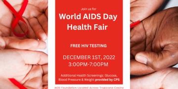 Feria de Salud para el Día Mundial del SIDA. Participe en la encuesta de ITS