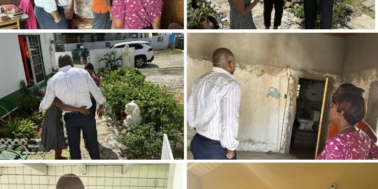 El Ministro Omar Ottley visita a los beneficiarios del proyecto de reparación de viviendas de CDFHA