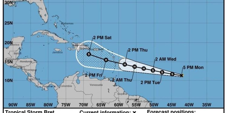 ODM: permanezca alerta y controle los informes meteorológicos de MDS. y la Tormenta Tropical Bret