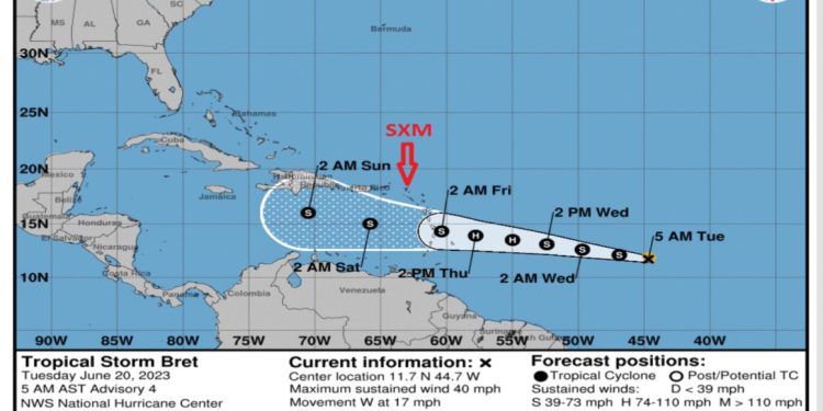 Se espera que la tormenta tropical Bret fortalezca