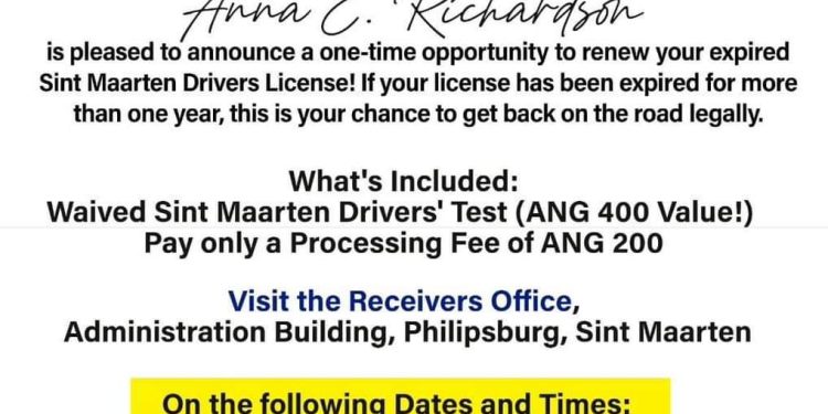 Renueve su licencia de conducir vencida de Sint Maarten