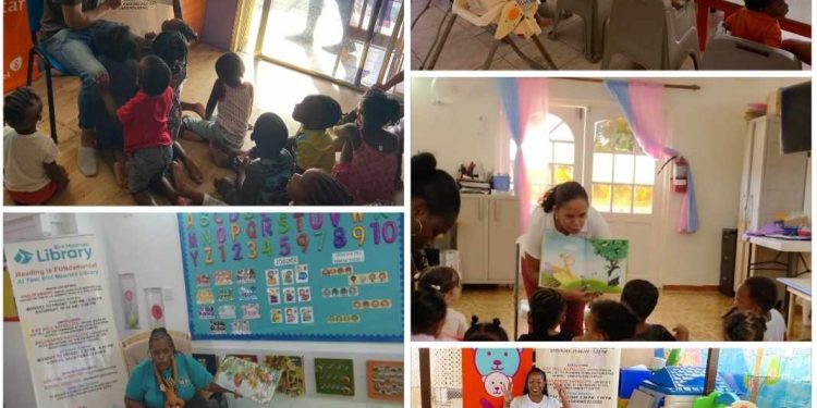 Celebrando el éxito en la lectura con cinco lectores entusiastas en cinco Guarderías