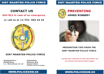 La Policía de Sint Maarten alerta al público sobre incidente de robos