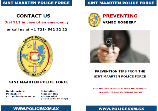 La Policía de Sint Maarten alerta al público sobre incidente de robos